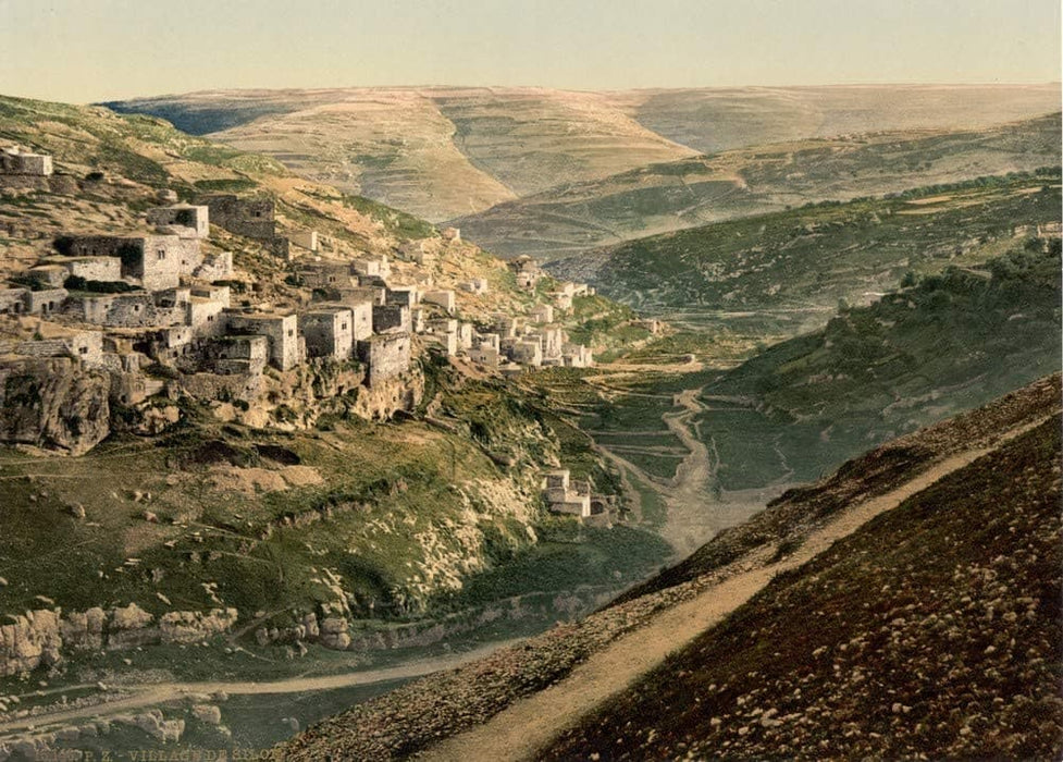 Village of Siloam, Jerusalem, Holy Land Antique Photo, 1890's, Reproduction 200gsm A3, Israel, Palestine, Vintage Travel Poster