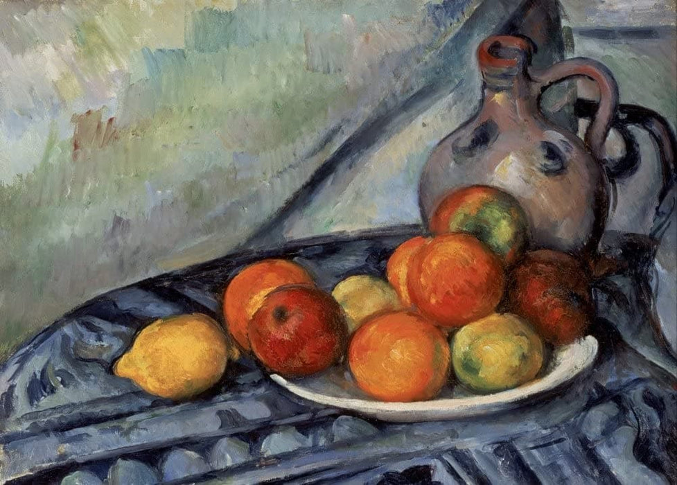 Paul Cezanne 'Fruit and a Jug on a Table', France, 1890-94, Reproduction 200gsm A3 Vintage Classic Art Poster