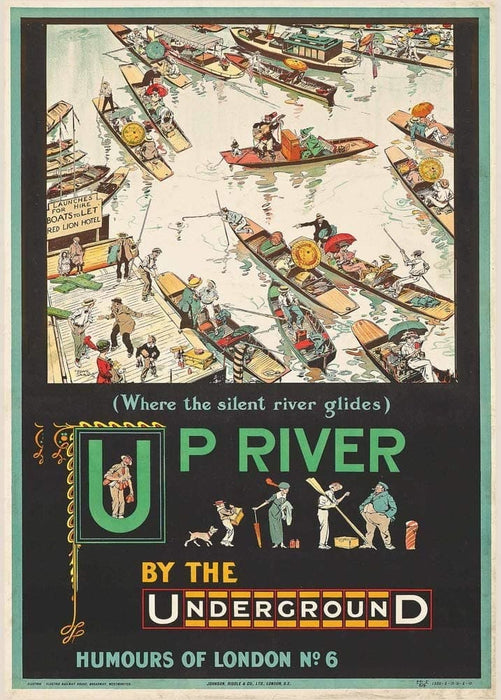 Vintage London Underground 'Up River by Underground', 1913, Reproduction 200gsm Classic English Travel Poster