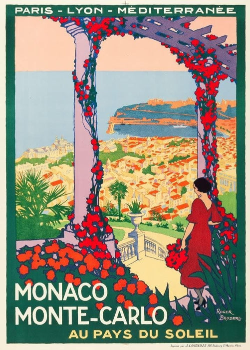 Vintage Travel 'Monaco, Monte-Carlo', 1922, Reproduction 200gsm A3 Classic Art Deco Travel Poster
