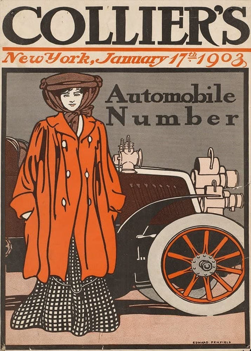 Vintage Automobile 'Collier's Automobile Edition', U.S.A, 1903 by Edward Penfield, Reproduction 200gsm A3 Vintage Automobile Poster