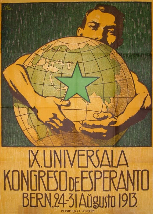 Vintage Linguistics 'World Esperanto Congress, Berne', Swizterland, 1913, Reproduction 200gsm A3 Vintage Languages Poster