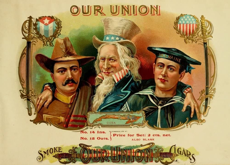 Vintage Tobacco, Cigarettes and Cigars 'Our Union Cigars', U.S.A, 1890's, Reproduction 200gsm A3 Vintage Art Nouveau Poster
