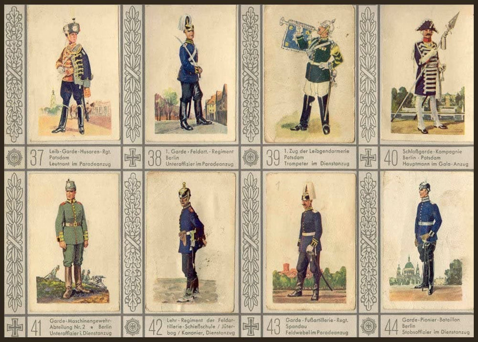 Vintage German 19th Century Propaganda 'Uniforms of The Old German Armies, pre-1875, Selection 1', Reproduction 200gsm A3 Vintage German Military Uniforms Poster