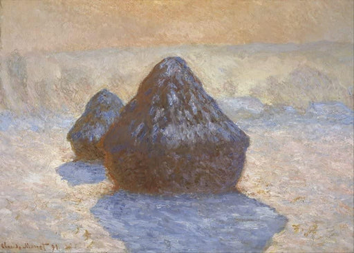 Claude Monet 'Haystacks, Snow Effect', France, 1891, Impressionism, Reproduction 200gsm A3 Vintage Classic Art Poster - World of Art Global Limited
