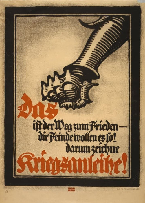 Vintage German WW1 Propaganda 'The Way to Peace That The Enemy Wants', Germany, 1914-18, Reproduction 200gsm A3 Vintage German Propaganda Poster