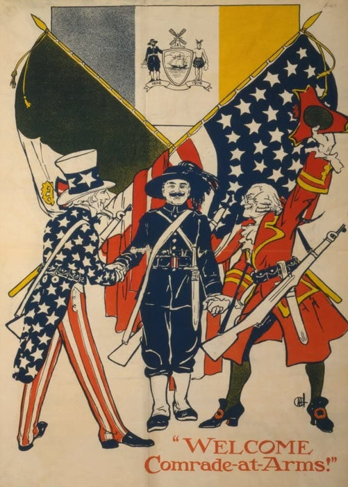 Vintage Italian WW1 Propaganda 'Welcome, Comrade at Arms!', Italy, 1914-18, Reproduction 200gsm A3 Vintage Propaganda Poster