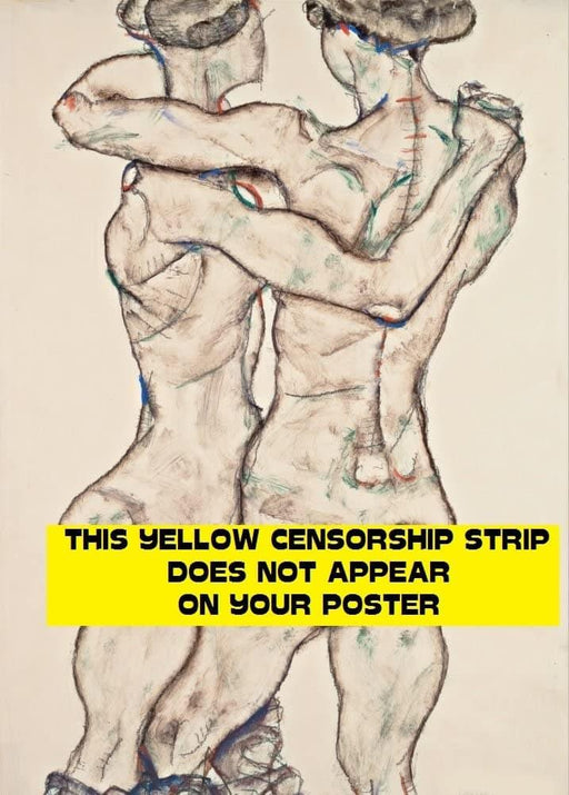 Egon Schiele 'Naked Girls Embracing, Detail', Austria, 1914, Reproduction 200gsm A3 Vintage Classic Art Poster - World of Art Global Limited