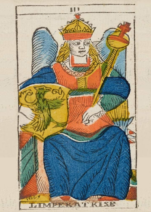 Vintage Occult and Magic, Tarot of Marseilles 'The Empress', Switzerland, 1751, Reproduction 200gsm A3 Vintage Tarot Card Poster