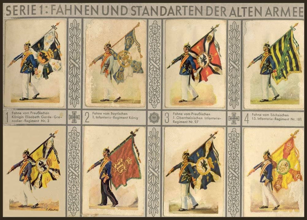 Vintage German 19th Century Propaganda 'Uniforms of The Old German Armies, pre-1875, Selection 2, Reproduction 200gsm A3 Vintage German Military Uniforms Poster