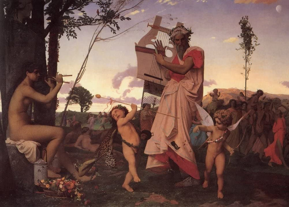 Jean-Leon Gerome 'Anacreon and Bacchus, Detail', 1848, France, Reproduction 200gsm A3 Vintage Classic Art Poster