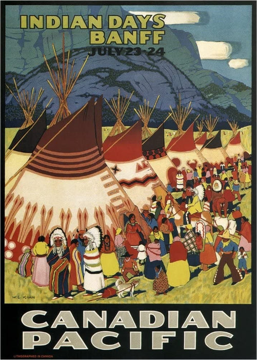 Vintage Travel Canada 'Indian Days at Banff with Canadian Pacific', 1925, Reproduction 200gsm A3 Vintage Art Deco Travel Poster