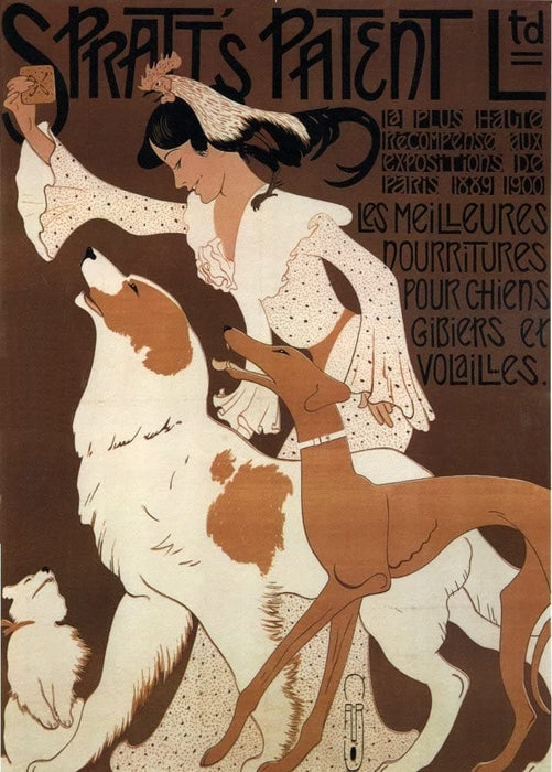 Vintage Pets & Veterinary 'Dog Biscuits by Spratt's', U.S.A, 1909, Reproduction 200gsm A3 Vintage Art Nouveau Poster