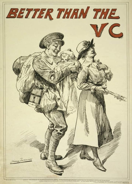Vintage British WW1 Propaganda 'Better Than The V.C', England, 1914-18, Reproduction 200gsm A3 Vintage British Propaganda Poster