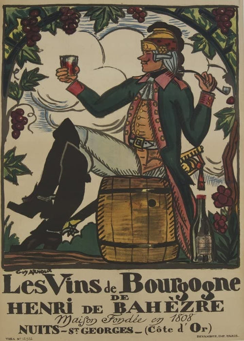 Vintage Beers, Wines and Spirits 'Les Vins de Bourgogne', France, 1916, Reproduction 200gsm A3 Vintage Poster
