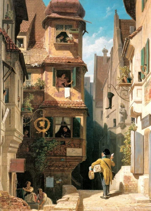 Carl Spitzweg 'The Letter Carrier in The Rose Valley, Detail', Germany, 1871, Reproduction 200gsm A3 Vintage Classic Art Poster - World of Art Global Limited