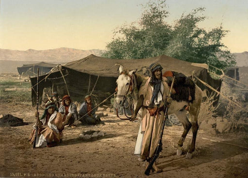 Bedouins and Their Tents, Holy Land Antique Photo, 1890's, Reproduction 200gsm A3, Israel, Palestine, Vintage Travel Poster - World of Art Global Limited