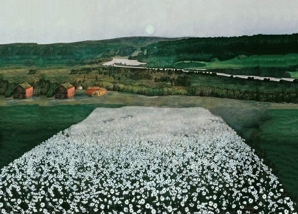 Harald Sohlberg 'Flower Meadow in The North', Norway, 1905, Reproduction 200gsm A3 Vintage Classic Art Poster