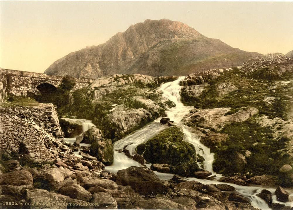Vintage Travel Wales 'Ogwen Falls, Nant Francon Pass', Circa 1890-1910, Reproduction 200gsm A3 Vintage Photography Travel Poster