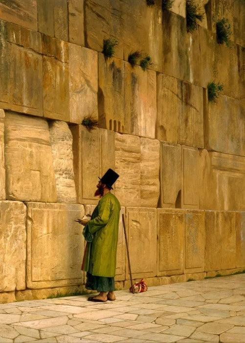 Jean-Leon Gerome Solomon's Wall, Jerusalem. The Wailing Wall, Further Detail', 1871, France, Reproduction 200gsm A3 Vintage Classic Art Poster