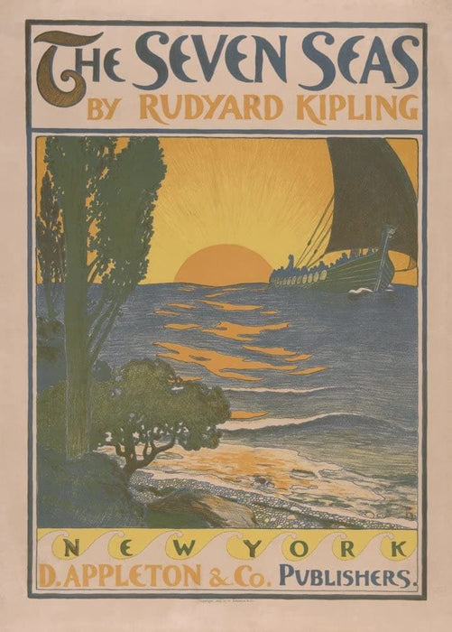 Vintage Toys, Nursery and Fairytales 'Rudyard Kipling's The Seven Seas', England, 19th Century, Reproduction 200gsm A3 Vintage Children's Poster