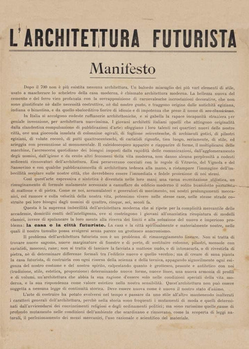 Antonio Sant'Elia 'Manifesto of Futurist Architecture, 11', Italy, 1914, Reproduction 200gsm A3 Vintage Italian Futurism Poster - World of Art Global Limited