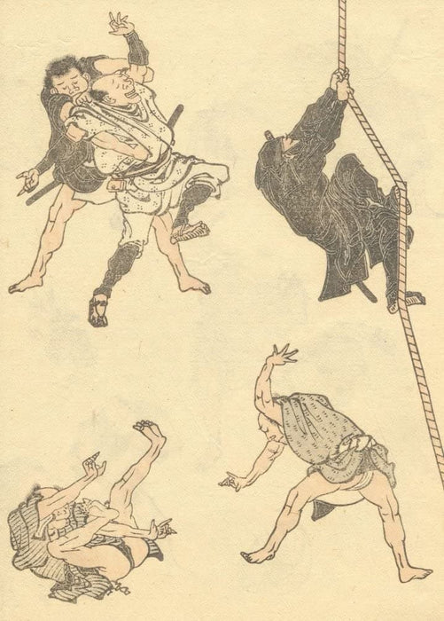 Hokusai 'Manga Martial Arts', Japan, 18-19th Century, Reproduction 200gsm A3 Ukiyo-e Classic Art Poster