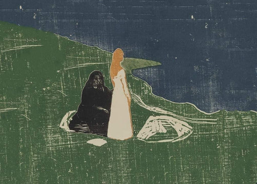 Edvard Munch 'Two Women on The Shore', Norway, 1898, Reproduction 200gsm A3 Vintage Classic Art Poster - World of Art Global Limited