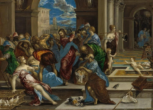 El Greco 'Christ Cleansing The Temple, Detail', 1570, Spain, Reproduction 200gsm A3 Classic Art Poster - World of Art Global Limited