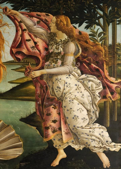 Sandro Botticelli 'The Hora Holding Out a Cloak for Venus, Detail', Italy, 1483-85, Reproduction 200gsm A3 Classic Art Poster