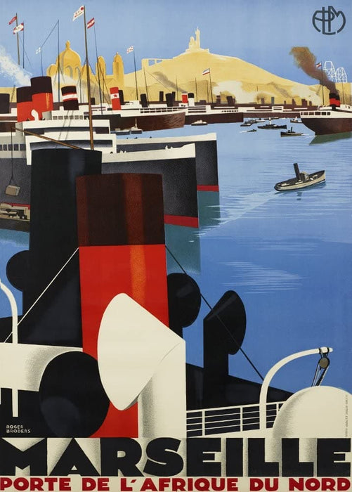 Vintage Travel France 'Marseille and The Port of Arfrica', 1929, Reproduction 200gsm A3 Vintage Art Deco Travel Poster