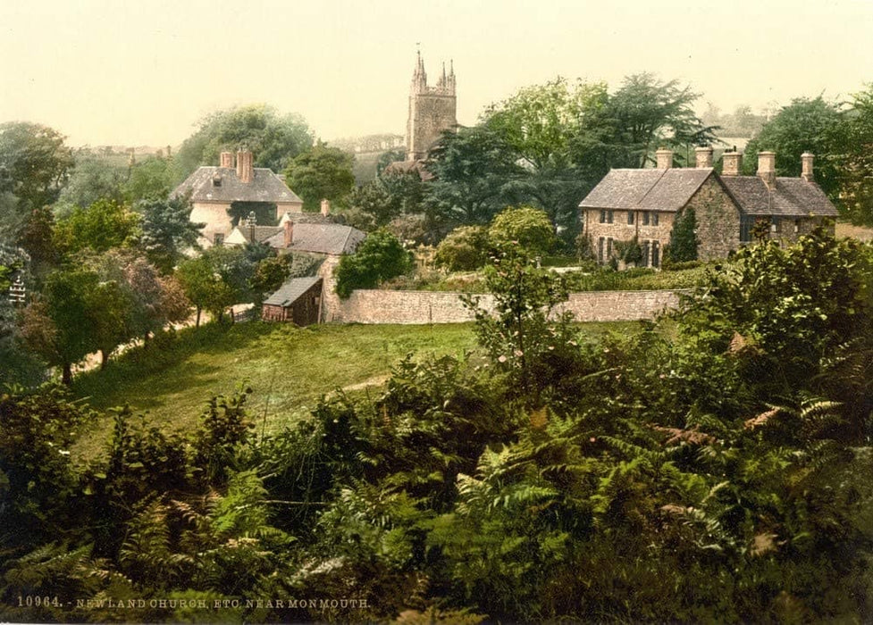 Vintage Travel Wales 'Vicinity of Newland Church, Monmouth', Circa 1890-1910, Reproduction 200gsm A3 Vintage Photography Travel Poster
