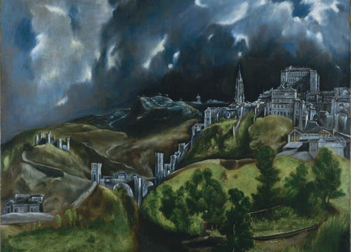 El Greco 'View of Toledo, Detail', 1596, Spain, Reproduction 200gsm A3 Classic Art Poster - World of Art Global Limited