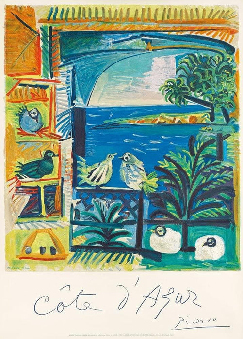 Vintage Travel France 'Cote D'Azur', Picasso, Reproduction 200gsm A3 Vintage Art Deco Travel Poster