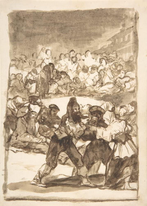 Goya 'A Crowd Forming a Circle', Spain, 1812-20, Reproduction 200gsm A3 Vintage Classic Art Poster - World of Art Global Limited