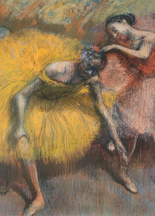 Edgar Degas 'Two Yellow and Pink Dancers, Detail', France, 1898, Impressionism, Reproduction 200gsm A3 Vintage Classic Art Poster - World of Art Global Limited