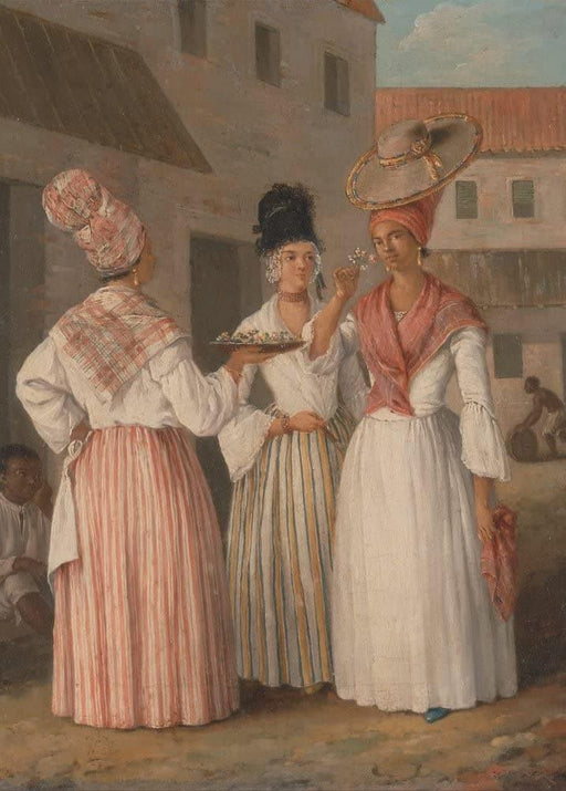 Agostino Brunius 'A West Indian Flower Girl and Two Other Free Women of Colour, Detail', 1769, West Indian, Caribbean, Reproduction 200gsm A3 Vintage Classic Art Poster - World of Art Global Limited