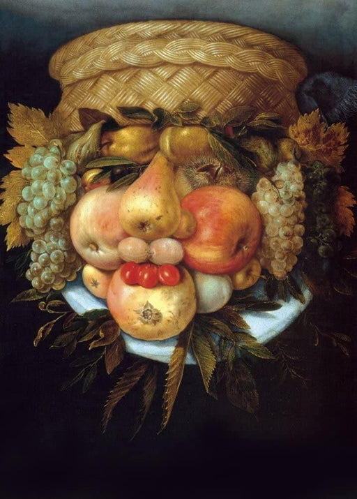 Giuseppe Acrimboldo 'Head with Fruit Basket, Reproduction Vintage 200gsm A3 Classic Poster - World of Art Global Limited