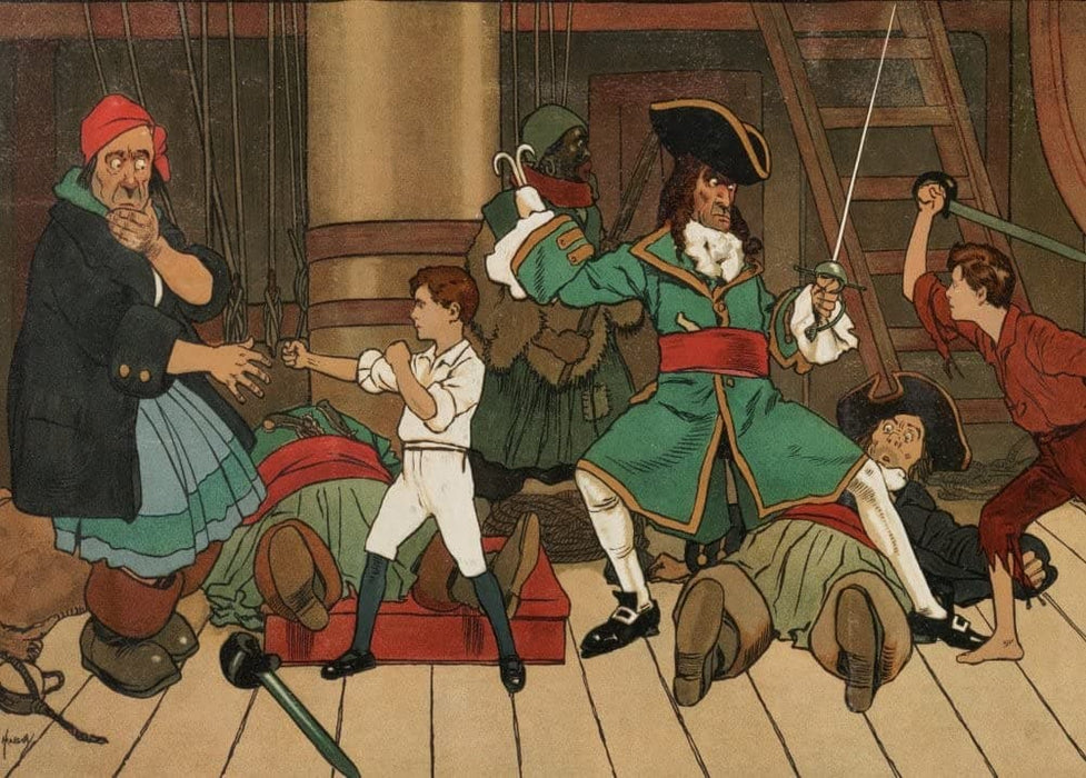 Vintage Toys, Nursery and Fairytales 'Peter Pan and The Defeat of The Indians', Left Panel, England, 1909, John Hassall, Reproduction 200gsm A3 Vintage Children's Poster