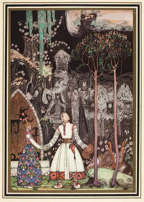 Kay Nielsen 'Soria Moria Castle. A Long Long Farewell of The Princess', from 'East of The Sun and West of The Moon', Denmark, 1914, Reproduction 200gsm A3 Vintage Classic Art Nouveau Poster