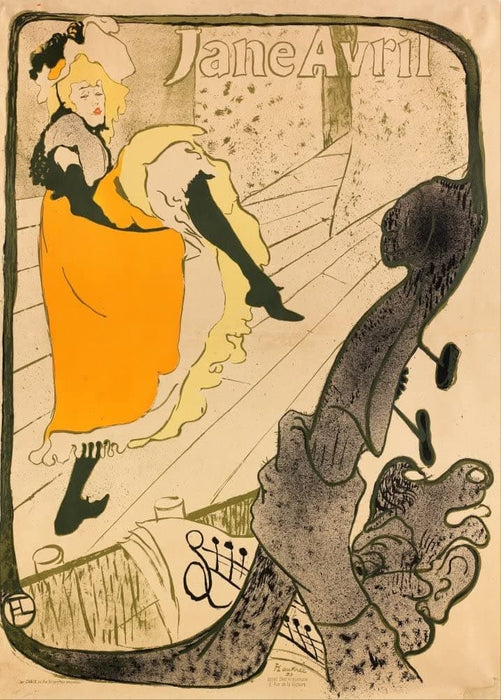 Henri de Toulouse-Lautrec 'Jane Avril, Japon', France, 1883, Vintage Art Nouveau 200gsm Art Card Poster