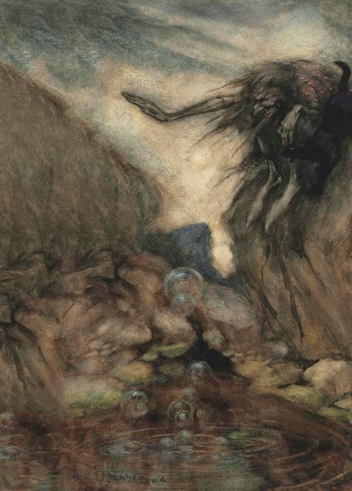 Arthur Rackham 'The Witch's Pool', Reproduction Vintage 200gsm A3 Classic Art Poster - World of Art Global Limited