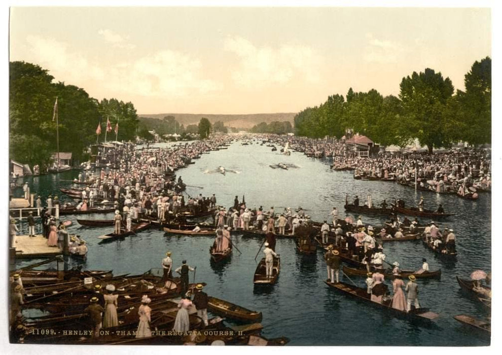 Vintage Travel England 'Henley Regatta, Henley on Thames', 1890's, Reproduction 200gsm A3 Travel Photography Poster