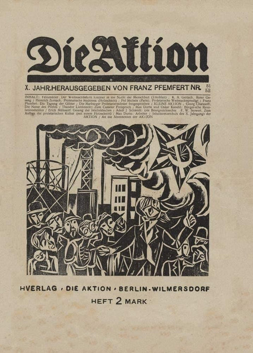 Franz Wilhelm Seiwert 'Die Aktion, vol, 10, no, 51-52', Germany, 1920, Reproduction 200gsm A3 Vintage Bauhaus Constructivism Art Poster - World of Art Global Limited