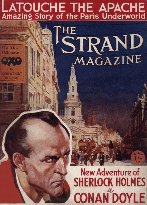 Vintage Literature 'Sherlock Holmes. The New Adventures in The Strand Magazine', England, 1927, Arthur Conan Doyle, Reproduction 200gsm A3 Vintage Sherlock Holmes Poster