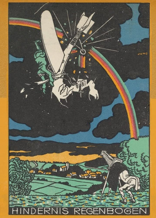 Wiener Werkstatte 'Rainbow Obstacle', Moriz Jung, Austria, 1911, Reproduction 200gsm A3 Vintage Art Nouveau Secession Poster