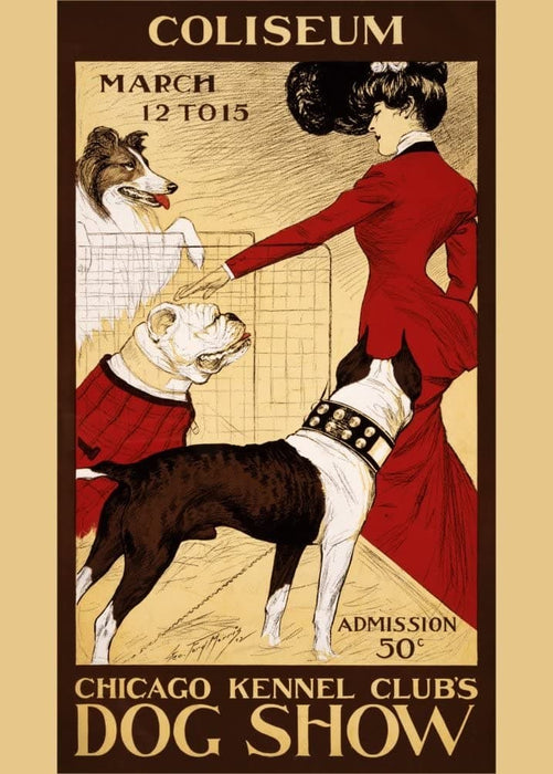 Vintage Pets & Veterinary 'Dog Show with The Chicago Kennel Club', U.S.A, 1902, Reproduction 200gsm A3 Vintage Art Nouveu Poster