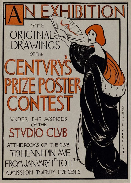 Vintage Literature 'Century's Prize Poster Contest', U.S.A, 1890-1900's, Reproduction 200gsm A3 Vintage Art Nouveau Poster