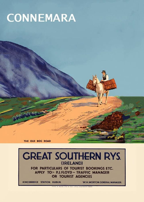 Vintage Travel Ireland 'Connemara with Great Western Railway', Circa. 1920-30's, Reproduction 200gsm A3 Vintage Art Deco Travel Poster
