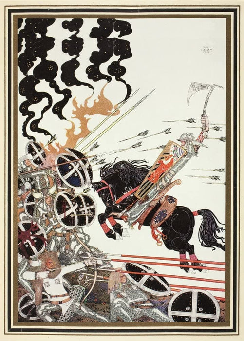 Kay Nielsen 'The Lad in The Battle', from 'East of The Sun and West of The Moon', Denmark, 1914, Reproduction 200gsm A3 Vintage Classic Art Nouveau Poster